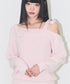 ILLIGO(イリゴ)/ブローチ付き オフショルダー ニット プルオーバー/BLOOM BOW OFF-SHOULDER KNIT | AT2254025 | ピンク