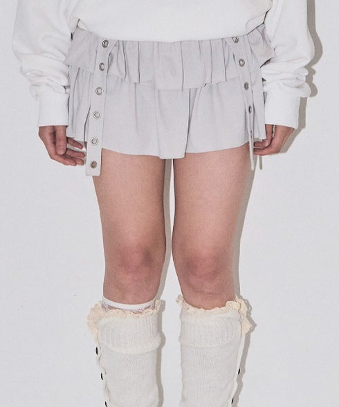 ILLIGO(イリゴ)/レイヤード フリル ティアード ミニスカート(インナーパンツ付き)CANCAN LAYERED LIP SKIRT | AT2254026 | ライトグレー