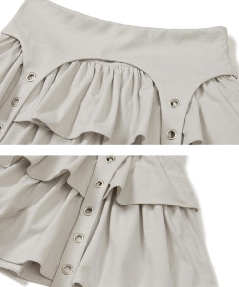 ILLIGO(イリゴ)/レイヤード フリル ティアード ミニスカート(インナーパンツ付き)CANCAN LAYERED LIP SKIRT | AT2254026 | ライトグレー