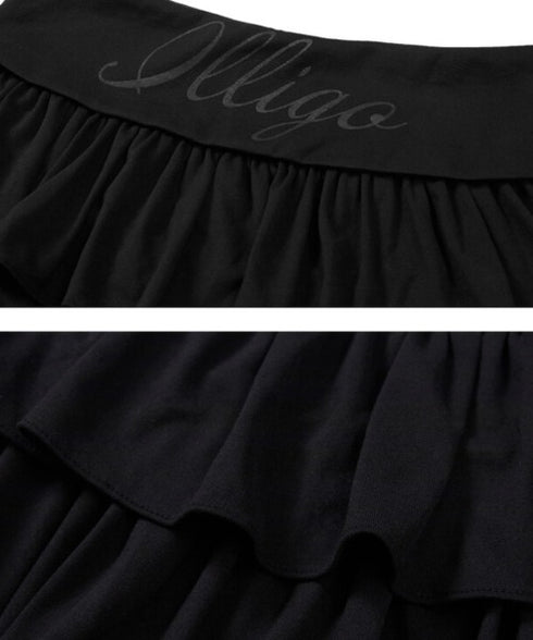 ILLIGO(イリゴ)/レイヤード フリル ティアード ミニスカート(インナーパンツ付き)CANCAN LAYERED LIP SKIRT | AT2254026 | ブラック