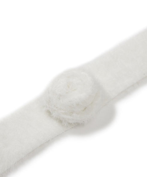 ILLIGO(イリゴ)/2WAY ブローチ付き チョーカー タイ アンゴラ マフラー/FLEUR ANGORA MUFFLER | AT6254027 | ホワイト