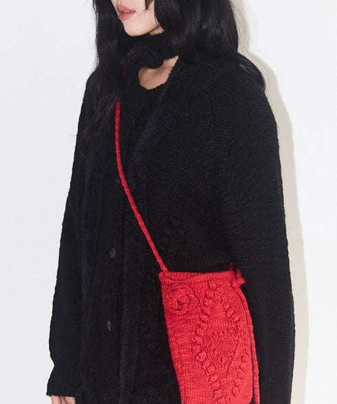 ILLIGO(イリゴ)/2WAY ブローチ付き チョーカー タイ アンゴラ マフラー/FLEUR ANGORA MUFFLER | AT6254027 | ブラック