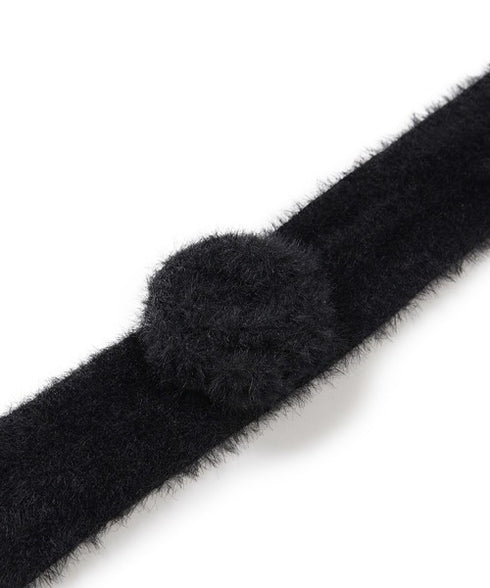 ILLIGO(イリゴ)/2WAY ブローチ付き チョーカー タイ アンゴラ マフラー/FLEUR ANGORA MUFFLER | AT6254027 | ブラック