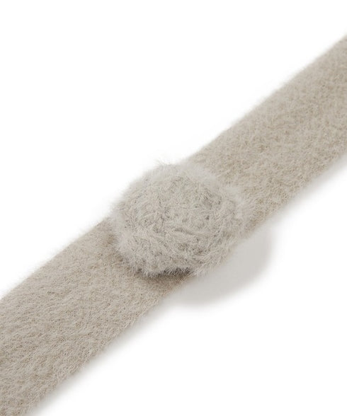 ILLIGO(イリゴ)/2WAY ブローチ付き チョーカー タイ アンゴラ マフラー/FLEUR ANGORA MUFFLER | AT6254027 | グレー