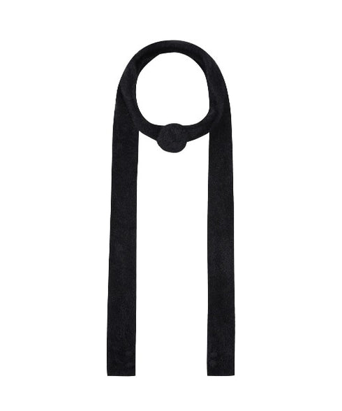 ILLIGO(イリゴ)/2WAY ブローチ付き チョーカー タイ アンゴラ マフラー/FLEUR ANGORA MUFFLER | AT6254027 | ブラック