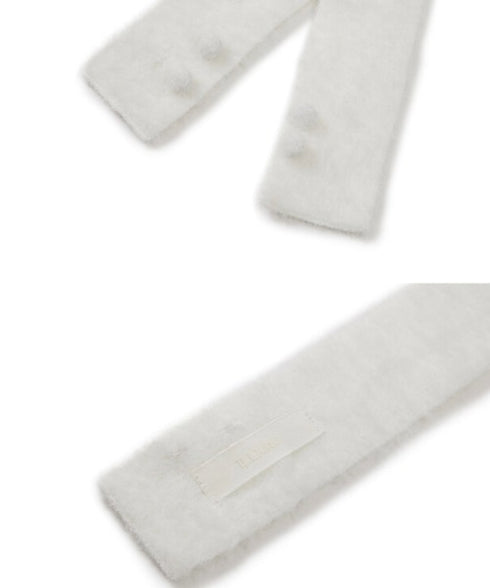 ILLIGO(イリゴ)/2WAY ブローチ付き チョーカー タイ アンゴラ マフラー/FLEUR ANGORA MUFFLER | AT6254027 | ホワイト