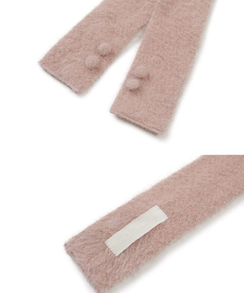 ILLIGO(イリゴ)/2WAY ブローチ付き チョーカー タイ アンゴラ マフラー/FLEUR ANGORA MUFFLER | AT6254027 | ピンク