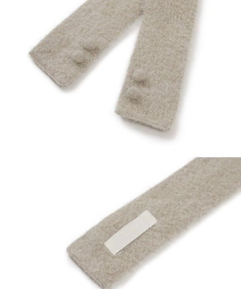 ILLIGO(イリゴ)/2WAY ブローチ付き チョーカー タイ アンゴラ マフラー/FLEUR ANGORA MUFFLER | AT6254027 | グレー