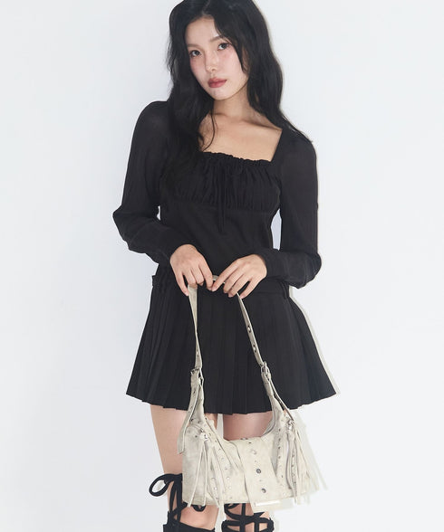 ILLIGO(イリゴ)/ヴィンテージ アイレット スタッズ ショルダーバッグ/RIFF EYELET SHOULDER BAG | AT1254028 | ベージュ
