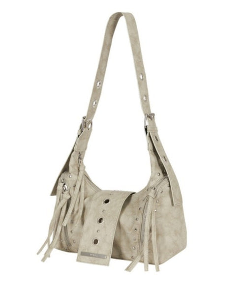 ILLIGO(イリゴ)/ヴィンテージ アイレット スタッズ ショルダーバッグ/RIFF EYELET SHOULDER BAG | AT1254028 | ベージュ