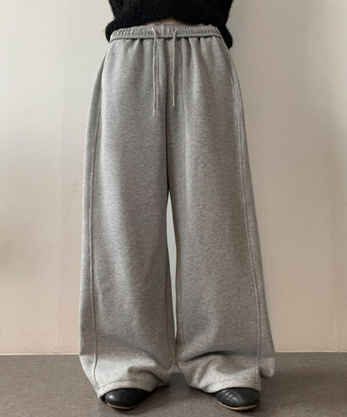 anyonemore(エニワンモア)/ワイド ルーズ 裾ドロスト サイド切り替え トレーニング スウェットパンツ/Rippon Long Wide Training Pants | AT2254030 | グレー