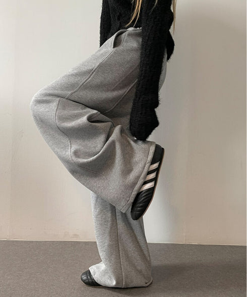 anyonemore(エニワンモア)/ワイド ルーズ 裾ドロスト サイド切り替え トレーニング スウェットパンツ/Rippon Long Wide Training Pants | AT2254030 | グレー