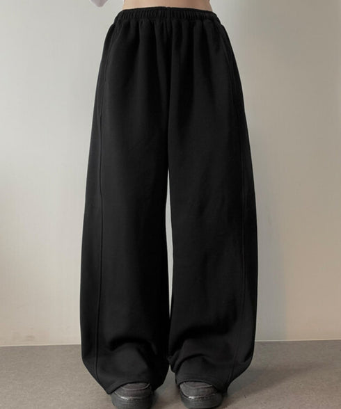 anyonemore(エニワンモア)/ワイド ルーズ 裾ドロスト サイド切り替え トレーニング スウェットパンツ/Rippon Long Wide Training Pants | AT2254030 | ブラック