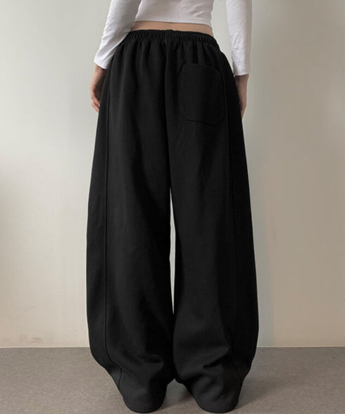anyonemore(エニワンモア)/ワイド ルーズ 裾ドロスト サイド切り替え トレーニング スウェットパンツ/Rippon Long Wide Training Pants | AT2254030 | ブラック