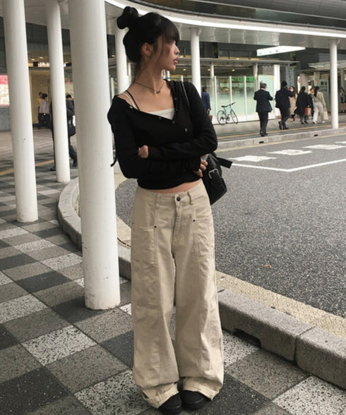 anyonemore(エニワンモア)/フード付き スナップボタン スリム カシュクール Tシャツ カットソー/Bitter Lab Hooded T-Shirt | AT2254031 | ブラック