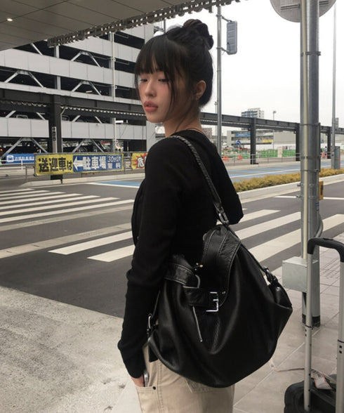 anyonemore(エニワンモア)/フード付き スナップボタン スリム カシュクール Tシャツ カットソー/Bitter Lab Hooded T-Shirt | AT2254031 | ブラック