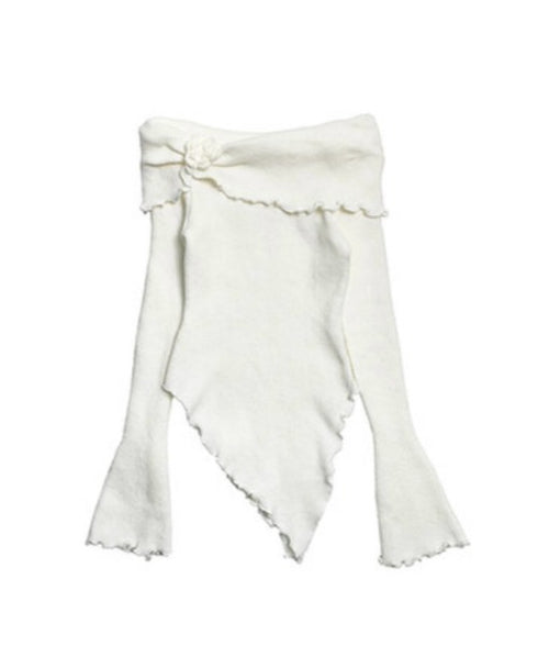 anyonemore(エニワンモア)/オフショルダー コサージュ付き スリム ニット プルオーバー/Weave Off-Shoulder Corsage Slim Knit | AT2254033 | アイボリー