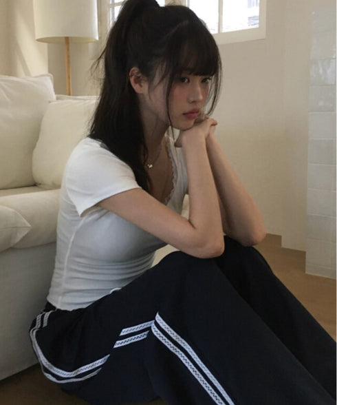 anyonemore(エニワンモア)/サイドレースライン ドローストリング トラック トレーニング パンツ/Dove Line Track Training Pants | AT2254034 | ネイビー