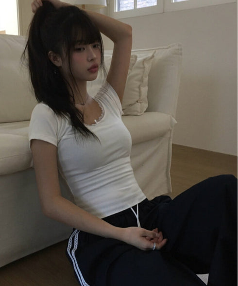 anyonemore(エニワンモア)/サイドレースライン ドローストリング トラック トレーニング パンツ/Dove Line Track Training Pants | AT2254034 | ネイビー