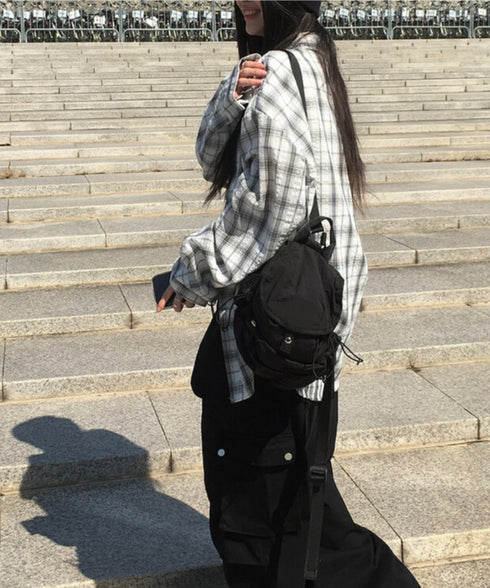 anyonemore(エニワンモア)/チェック柄 オーバーサイズ ルーズフィット 長袖 シャツ/Woods Checkered Oversized Fit Long Sleeve Shirt | AT2254035 | ホワイト