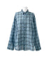 anyonemore(エニワンモア)/チェック柄 オーバーサイズ ルーズフィット 長袖 シャツ/Woods Checkered Oversized Fit Long Sleeve Shirt | AT2254035 | ブルー
