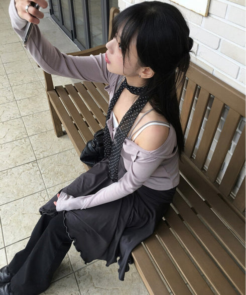 anyonemore(エニワンモア)/フード付き スナップボタン スリムフィット 長袖 Tシャツ/Rezer Hoodie Button Long Sleeve T-Shirt | AT2254036 | ピンクベージュ