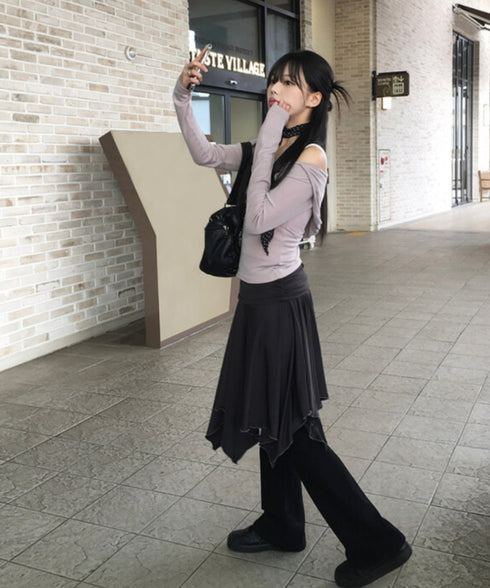 anyonemore(エニワンモア)/フード付き スナップボタン スリムフィット 長袖 Tシャツ/Rezer Hoodie Button Long Sleeve T-Shirt | AT2254036 | ピンクベージュ