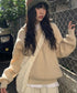 anyonemore(エニワンモア)/2WAY ルーズ ハーフジップ ハイネック ニット プルオーバー/Vanilla Neck Collar Loose Fit Knit Half Zip-Up | AT2254037 | ベージュ