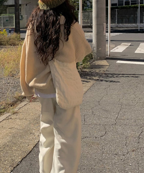 anyonemore(エニワンモア)/2WAY ルーズ ハーフジップ ハイネック ニット プルオーバー/Vanilla Neck Collar Loose Fit Knit Half Zip-Up | AT2254037 | ベージュ