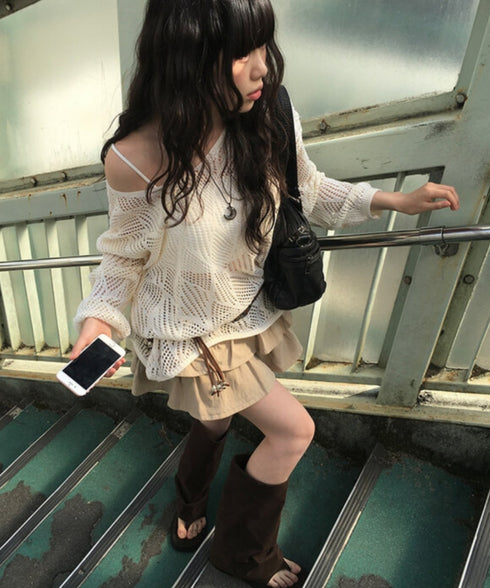 anyonemore(エニワンモア)/ベルトセット 2段ティアード フリル ミニスカート(インナーパンツ付き)/Kasen Cancan Frill Mini Skirt | AT2254038 | ベージュ