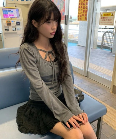 anyonemore(エニワンモア)/レース ミニスカート(インナーパンツ付き)/Arting lace mini skirt | AT2254039 | ブラック