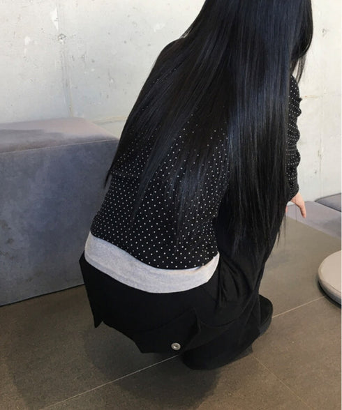 anyonemore(エニワンモア)/バックポケット スリム ブーツカット スウェットパンツ トレーニングパンツ/Living Back Pocket Slim Bootcut Training Pants | AT2254041 | ブラック