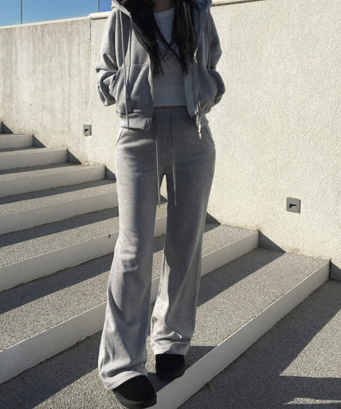 anyonemore(エニワンモア)/バックポケット スリム ブーツカット スウェットパンツ トレーニングパンツ/Living Back Pocket Slim Bootcut Training Pants | AT2254041 | グレー