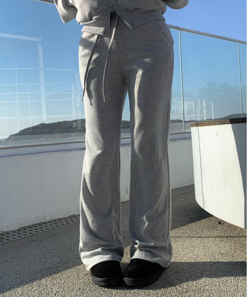 anyonemore(エニワンモア)/バックポケット スリム ブーツカット スウェットパンツ トレーニングパンツ/Living Back Pocket Slim Bootcut Training Pants | AT2254041 | グレー