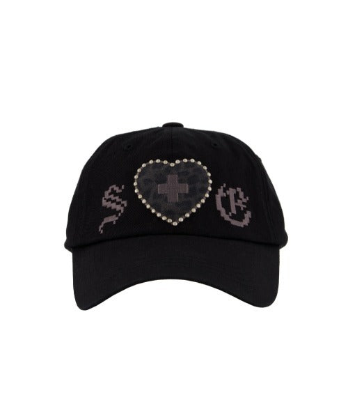 SETUPEXE(セットアップイーエックスイー)/スタッズ アップリケ ベースボール キャップ 帽子/LEO APPLIQUE BALL CAP | AT5254042 | ブラック