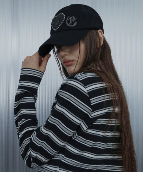 SETUPEXE(セットアップイーエックスイー)/スタッズ アップリケ ベースボール キャップ 帽子/LEO APPLIQUE BALL CAP | AT5254042 | ブラック