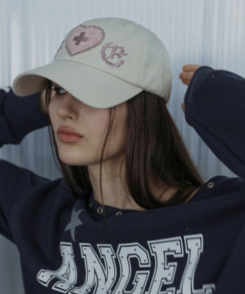 SETUPEXE(セットアップイーエックスイー)/スタッズ アップリケ ベースボール キャップ 帽子/LEO APPLIQUE BALL CAP | AT5254042 | ベージュ