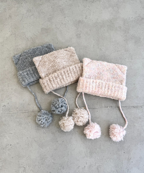 ねこみみポンポンニットビーニー | LO5254039 | ピンク