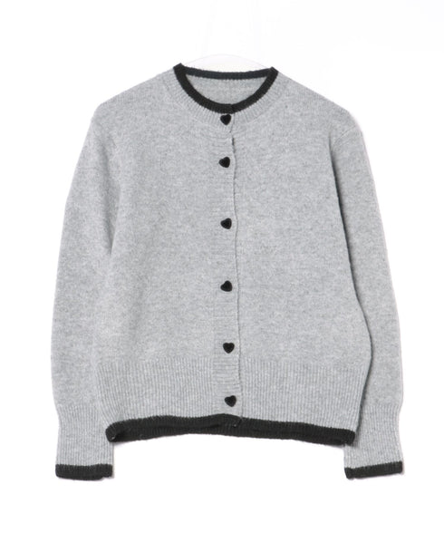 ハートボタンバイカラーカーディガン | LO2256080 | グレー
