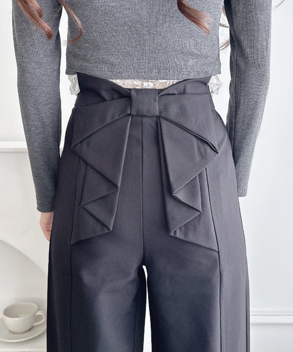 バックリボンタックパンツ | LO2256062 | ブラック