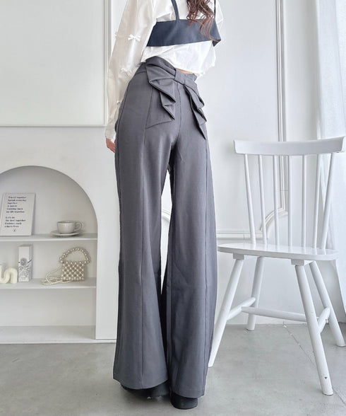バックリボンタックパンツ | LO2256062 | グレー