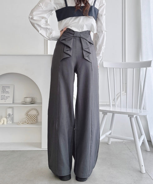 バックリボンタックパンツ | LO2256062 | グレー