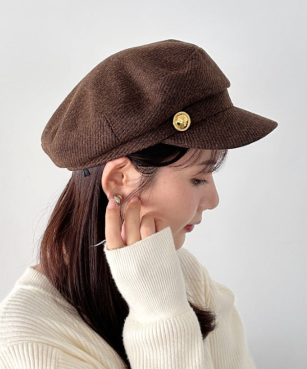 ゴールドボタンウールライクキャスケット | CL5256070 | ブラウン