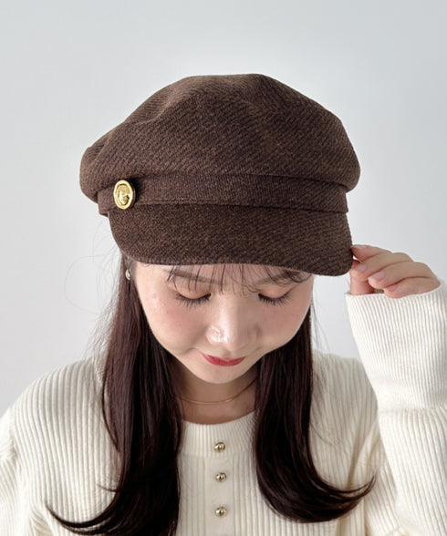 ゴールドボタンウールライクキャスケット | CL5256070 | ブラウン