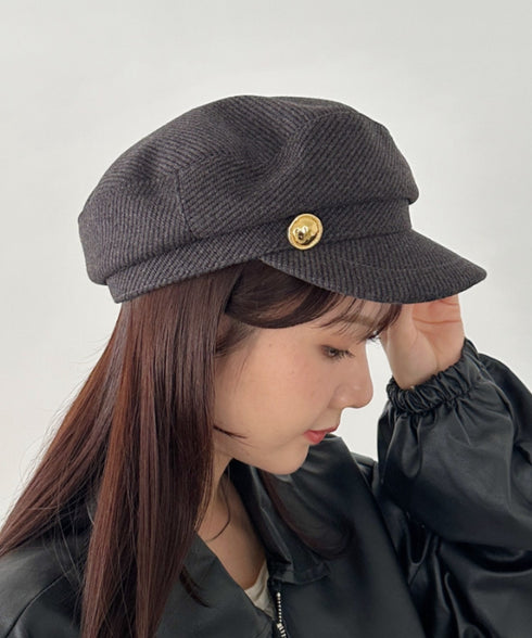 ゴールドボタンウールライクキャスケット | CL5256070 | グレー