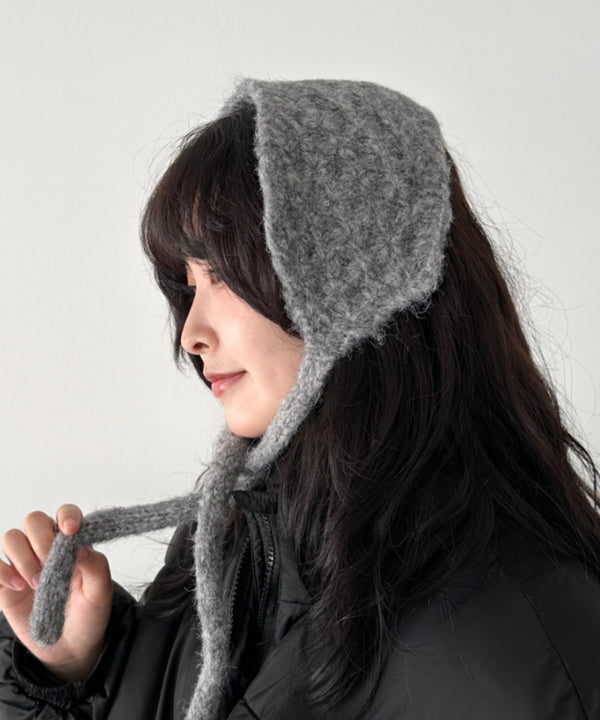 ニット紐付きイヤーマフ/耳当て | CL6254017 | グレー