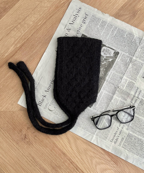 ニット紐付きイヤーマフ/耳当て | CL6254017 | ブラック