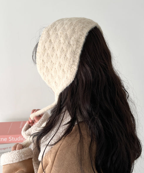 ニット紐付きイヤーマフ/耳当て | CL6254017 | アイボリー