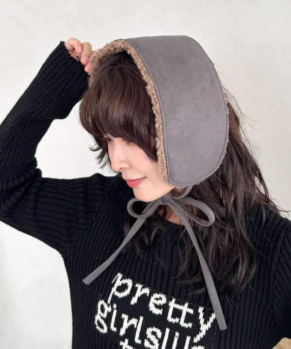 ボアスエード紐付きイヤーマフ/耳当て | CL6254018 | グレー