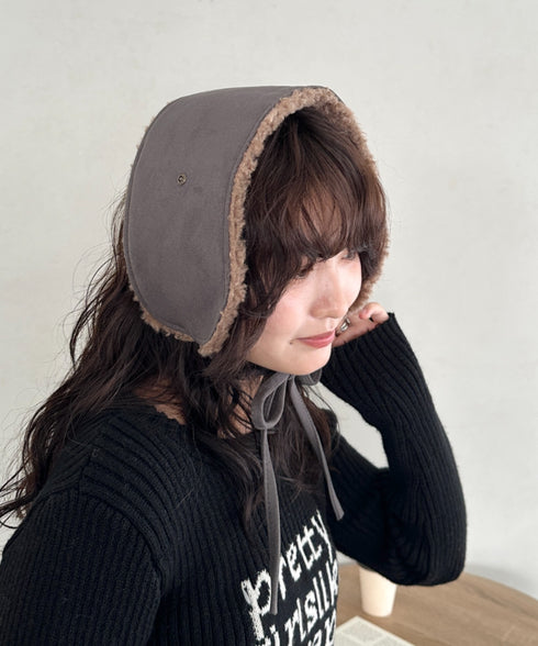 ボアスエード紐付きイヤーマフ/耳当て | CL6254018 | グレー